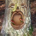 thumbnail image 1 of Comedero para pájaros, decoración de cara de , escultura de caras de , figuritas, adornos de jardín, estatuas para abrazar árboles, comedero shamjiam Cara del árbol del comedero para pájaros, 1 of 8