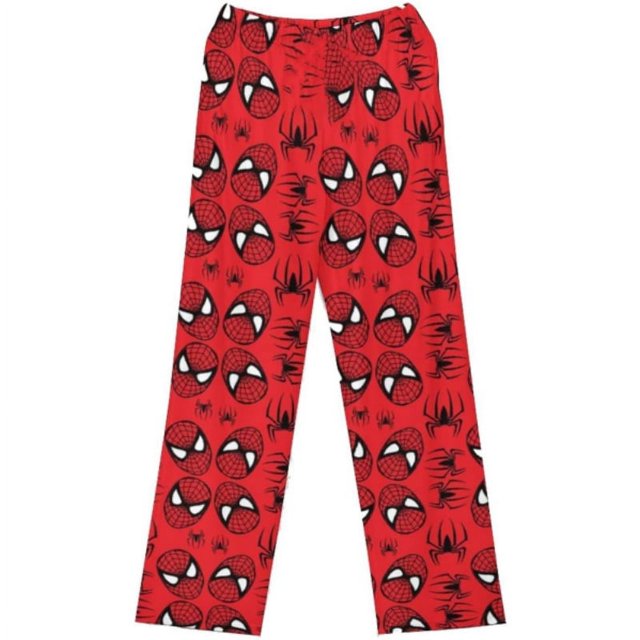 Pantalones de pijama holgados Kawaii de Hello Kitty Spiderman para mujer y hombre, pantalones de pijama informales de dibujos animados, ropa de dormir para estar en casa