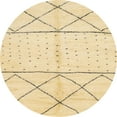 thumbnail image 1 of Ahgly Company Machine Washable Indoor Round Abstract Sun Yellow Area Rugs, 5' Round, 1 of 7