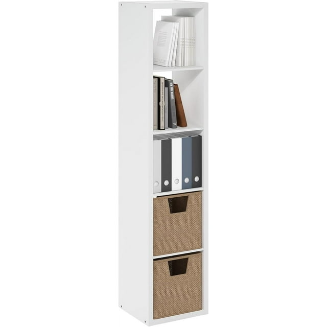 Cubicle Book Shelf Vertical Thick Frame Bookshelf Horizontally & Vertically Reversible Bookcase with Open Back x x for Living Room Bedroom Home Office