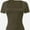 Army green, variant on Women's Square Neck Tops Short Sleeve Crop Tops Workout Summer Clothes Casual Slim Fit T-Shirts