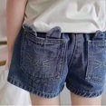 thumbnail image 4 of Glisme Girls Jean Shorts Children'S Clothing For Cat Ear Denim Shorts Breathable Summer Pants Size 6-7 Years Blue, 4 of 5