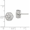 thumbnail image 2 of Solid 10K Tiara Collection White Gold Polished CZ Post Earrings - 10.33mm, 2 of 4