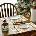 thumbnail image 5 of Gingerbread Christmas Placemats Set of 4 Candy Cane Gingerbread Man Christmas Table Mats New Year Winter Xmas Decor Christmas Decorations for Home Party, 5 of 6