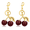 #B 2Pcs Red Cherry Keychain, variant on 2Pcs Bow Pearl Keychain for Women, Satin Bow Wristlet Key Ring, Cute Pearl Beaded Bag Charm Pendant, Fashion Purse Handbag Backpack Car Key Accessories