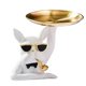thumbnail image 1 of Bandeja para llaves con forma de bulldog, de resina, con forma de animal y fruta, para decoración del hogar, color blanco, 1 of 5