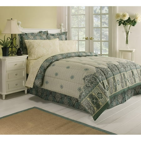 Paisley Tan Bed in a Bag Bedding Set - Walmart.com