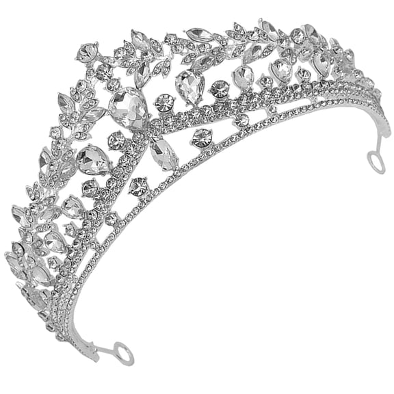 WASHWEPE 1Pack Silver Headband Crown Bridal Embellishment for