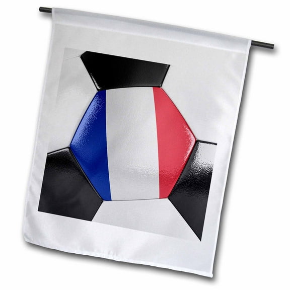 3dRose, France Soccer Ball, 12 x 18 inch Garden Flag
