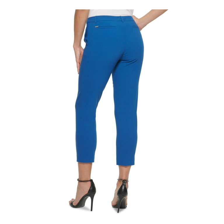 DKNY Womens Blue Stretch Zippered Pocketed Darted Ankle Wear To