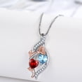 thumbnail image 5 of Taioiat Double Birthstone Necklaces for Women 18K Gold Plated Birthstone Rose Flower Jewelry Anniversary Valentines Day Mother's Day Birthday Gifts for Her Wife Girlfriend Mom, 5 of 7