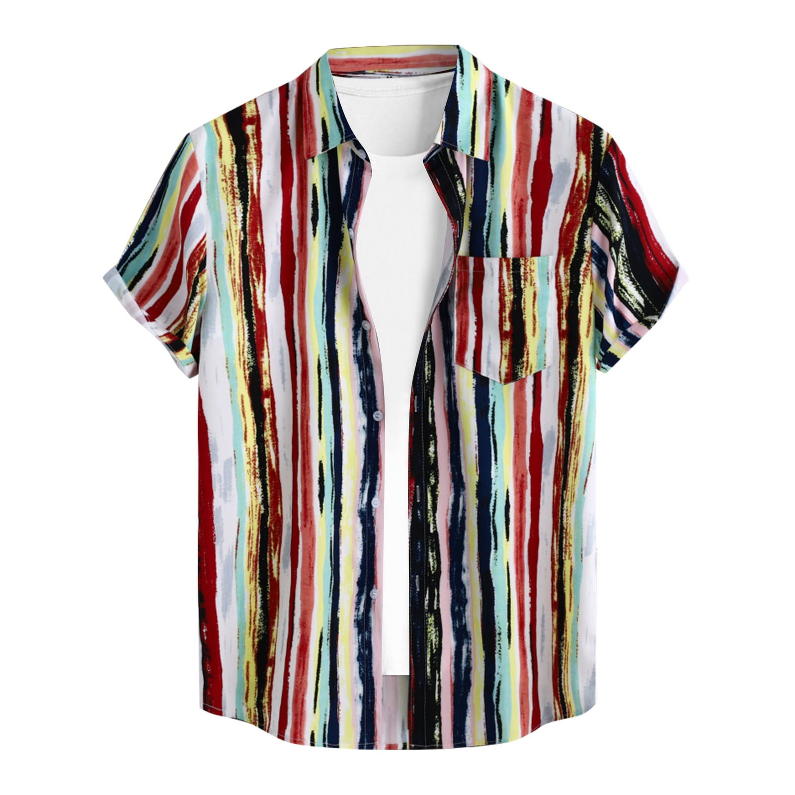Camiseta Playa Hombre Camisa Hawaiana De Manga Corta Para Hombre