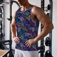 thumbnail image 5 of Daiia Cute Line Fish Printed Men's Quick Dry Fit Muscle Tank Top Slim-Fit Tank Workout Tank Top Lightweight Sports Tank Top-Medium, 5 of 7