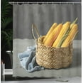thumbnail image 3 of Ambesonne Yellow and Gray Shower Curtain, Corns in Basket, 69"Wx84"L, Pale Orange and Chocolate, 3 of 4
