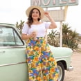 thumbnail image 2 of Pantalones Palazzo de Mujer Plus Size Floral de Pierna Ancha Agnes Orinda con Cintura Frontal y Bolsillos 4X Amarillo Naranja, 2 of 8