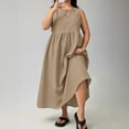 thumbnail image 2 of LIaqionyy Women's Plus Size Maxi Dress Summer Flowy A Line Sleeveless Sundresses Casual Loose Tank Dresses L-5XL, 2 of 6