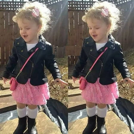 

Jacket for Toddler Outwear Baby Clothes Winter Girls Autumn Leather Turn Down Short Girls Kid Coats