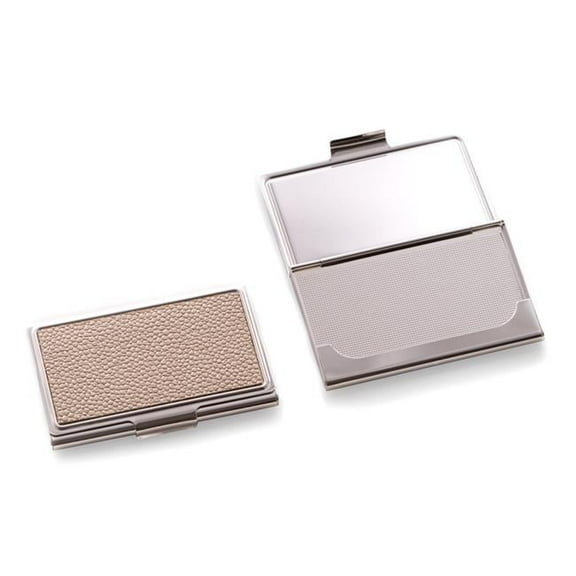 Bey-Berk International D245 Nickel Plated Business Card Case with Beige Stingray Design