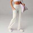 thumbnail image 4 of gbyLJF Womens Yoga Pant High Waist Loose Fit Stretch Workout Long Pants Casual Wide Leg Pants with Pockets, 4 of 9