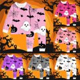 thumbnail image 2 of Kcolen Halloween Gifts Halloween Pajamas 2Pcs Outfits for Teens,Long Sleeve Cute Print Crewneck Top Elastic Long Pants for Party Homewear, 2 of 5