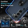 thumbnail image 5 of Samsung Galaxy S23+ Plus Case with Screen Protector+Camera Lens Protector,Heavy Duty Shockproof Full Body Phone Cover Built in Rotatable Metal Ring Holder Kickstand,2023 Navy Blue, 5 of 16
