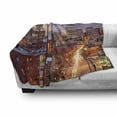 thumbnail image 3 of United States Soft Flannel Fleece Blanket, Richmond Virginia Highway Office Buildings Downtown at Dusk Urban Lifestyle, Cozy Plush for Indoor and Outdoor Use, 70" x 90", Multicolor, by Ambesonne, 3 of 6
