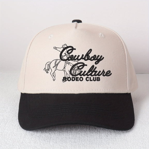 COWBOY CULTURE RODEO CLUB Embroidered Patchwork Trucker Cap Adjustable Unisex Snapback, Rodeo Club Essential
