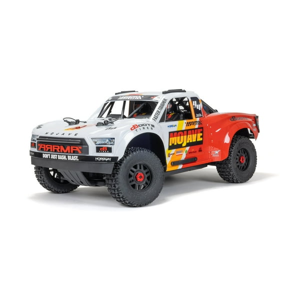 ARRMA MOJAVE 4X4 4S BLX 1/8th Scale Desert Trk White/Red ARA4404T1