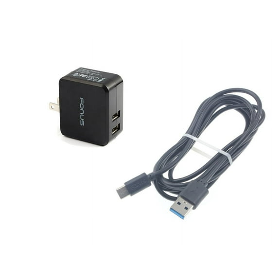 17W Home Charger for LG G8X ThinQ Phone - 2-Port USB 3.4A Type-C Cable 6ft Power Adapter Cord AC Plug Wall Y3Y