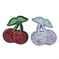thumbnail image 2 of Computerized Embroidery Cloth Iron On Patches with Paillette Costume Accessories Appliques Cherry Red 56x48x1.5mm, 2 of 3