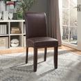 thumbnail image 2 of Parsons Dining Chair with Antique Bronze Nail Heads in Cocoa Faux Leather, 2 of 7