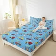thumbnail image 4 of Manfei Cartoon Truck Boy Full Size Sheets 4-Piece, Construction Site Bed Sheets, Tractor Excavator Bulldozer Sheet Sets, Breathable Kids Bedroom Decor, 4 of 7