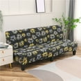 thumbnail image 4 of Dowbom Armless Futon Sofa Slipcover,Stretch Printed Sofa Bed Slipcover Full size Without Armrests Slipcover Non-slip Washable Soft Furniture Protector for Living Room-M(61"-72")-E, 4 of 8