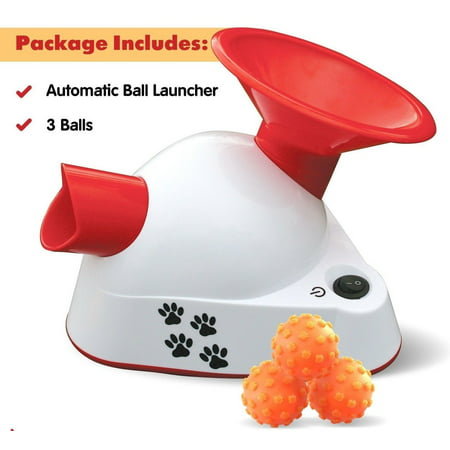 Automatic Ball Launcher Dog Fetch Toy Pet Tennis Ball Thrower Talking Pet