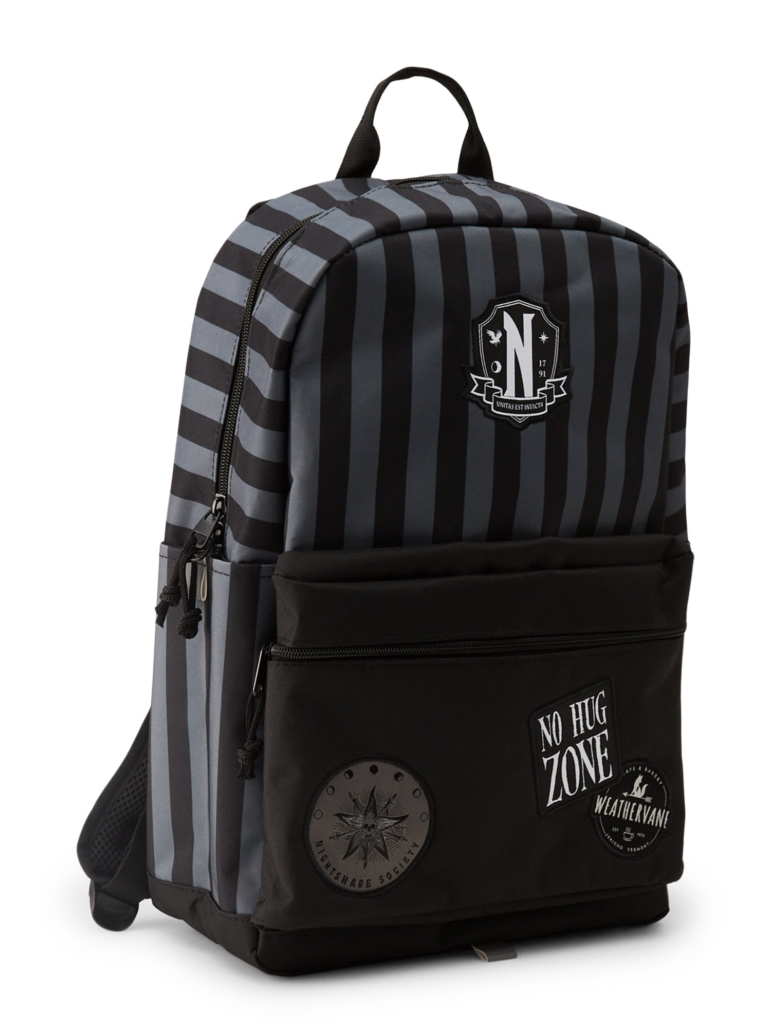 Wednesday Nevermore Patches of Adventure Men's or Women’s Backpack with Laptop Sleeve