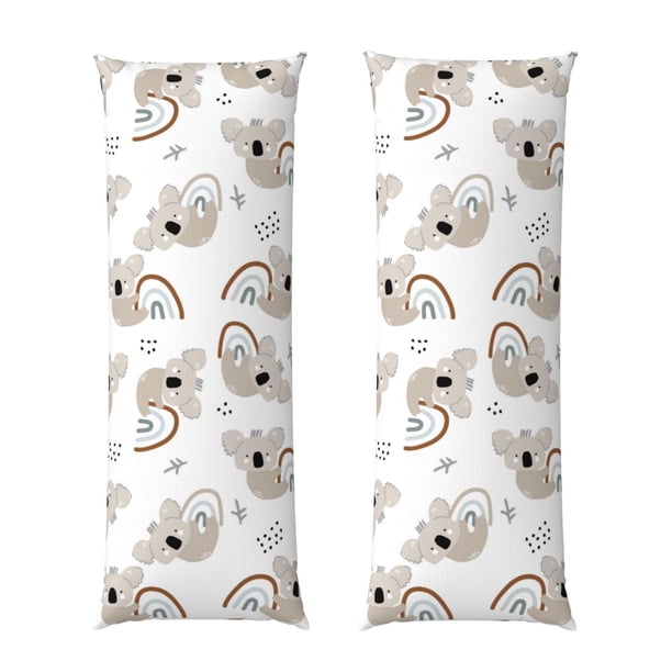 Fotbe Cartoon Koala Funda para Almohada Corporal con Diseño, Funda de Microfibra Ultrasuave de 20x54 Pulgadas, Ropa de Cama Elegante