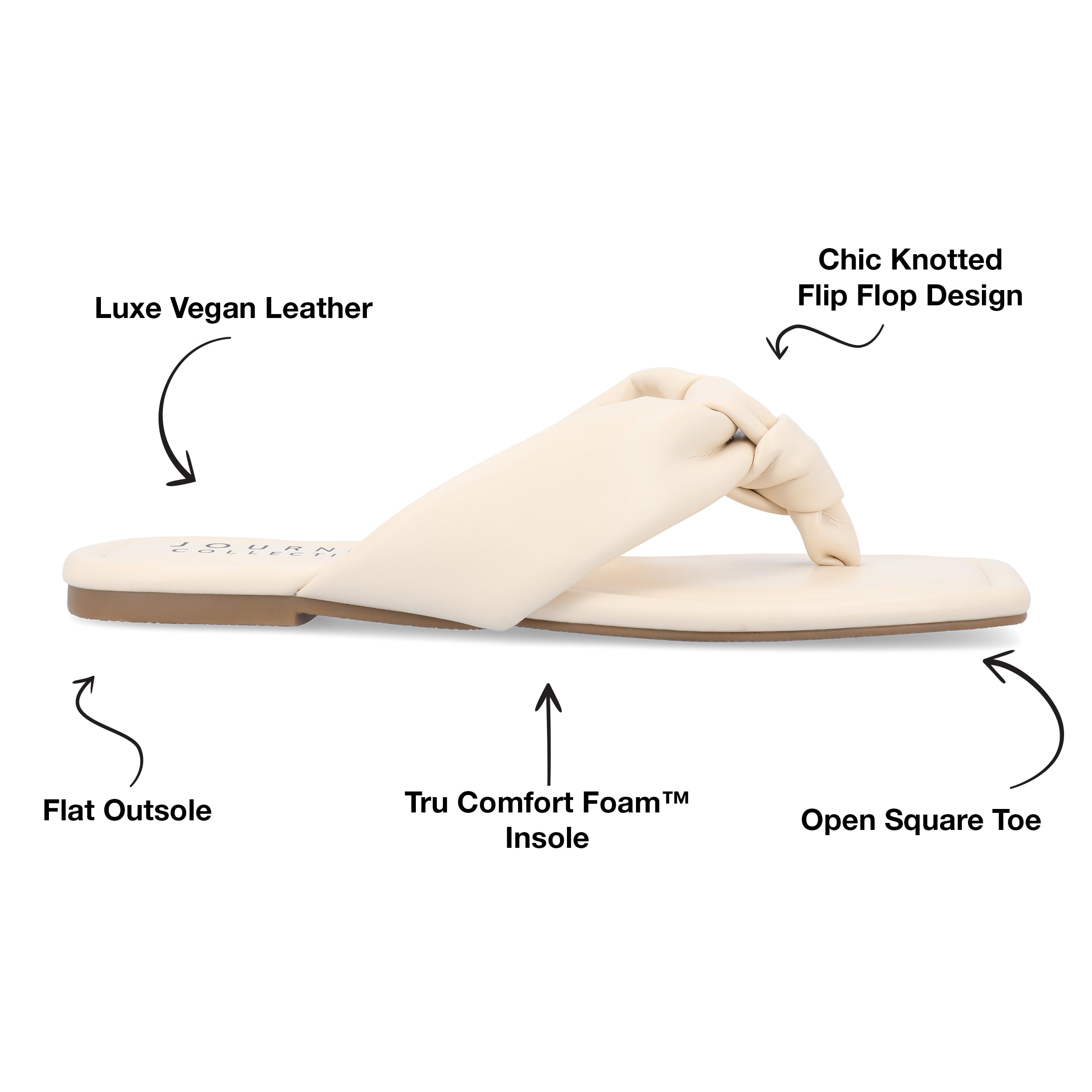 Journee Collection Womens Ares Tru Comfort Foam Light Puff Flip Flop Sandals