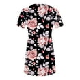 thumbnail image 4 of SMihono Robe Maxi Bohème d'Été pour Femmes Grande Taille Mode Féminine Col Rond Manches Courtes Imprimée Robe de Plage, 4 of 4