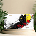 thumbnail image 6 of 1 Pcs 2D Flat License Plate Covers & Frames, Black Cat with Red Flowers For Decorative Front, Waterproof For Decoration Aluminum License Plate Covers & Frames Cover For Men Women, 12" X 6", 6 of 7