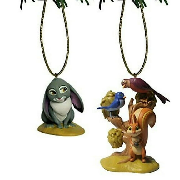 Bunny Clover & Tree Whatnaught Mia & Robin Bird 2pc Ornament Set PVC 3" Figures New