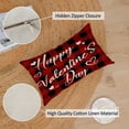 thumbnail image 4 of Happy Valentines Day Pillow Covers 12x20 Set of 4 Red Love Heart Throw Pillow Covers Wedding Anniversary Pillow Covers Pillow Cases Home Outdoor Sofa Couch Cushion Covers (12 by 20), 4 of 6