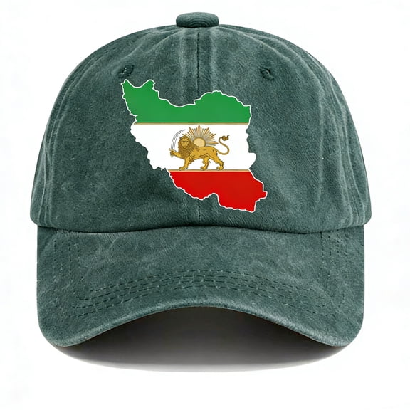 Chanana Personality Flag of The Iranian Iran Map Casquette Hat, Green Classic Baseball Cap Unisex Adjustable Hats