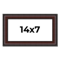 14x7 Frame Brown Round Mahogany Solid Wood Picture Frame | 1.625 Inch Moulding Width | with UV