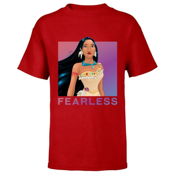 Disney Princess Pocahontas FEARLESS Purple Ombre T-Shirt - Short Sleeve T-Shirt for Kids - Customized-Red