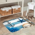 thumbnail image 2 of FJPT Nautical Anchor Starfish Shell Coral Floor Mat Kitchen Mat For Bathroom Kitchen Bedroom Decor 24x16 inch, 2 of 5