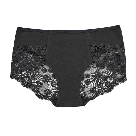 Byworldtasic Plus Size Lace Underwear for Women Silk Lace Mid Rise Breathable Sexy Bikini Panties