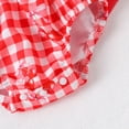 thumbnail image 6 of CAICJ98 Baby Girl Summer Clothes Romper Dress Short Sleeve Plaid Jumpsuit Tulle Skirt Skirt Hem Bodysuit Cute Infant Newborn Outfit (Red,1-3 Months), 6 of 7
