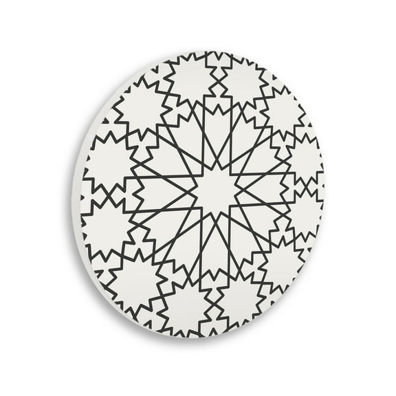 Stupell Industries Geometric Star Shapes Round Fractal Symmetrical Design Graphic Art Unframed Art Print Wall Art, Design by Daphne Polselli