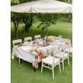 thumbnail image 3 of Outdoor Tablecloth with Umbrella Hole and Zipper, White Pumpkins Fall Rectangle Table Cloth 60x84 Inch Waterproof Tablecloth, Thanksgiving Summer Botanical Floral Leaf Picnic Table Cover for Patio, 3 of 7