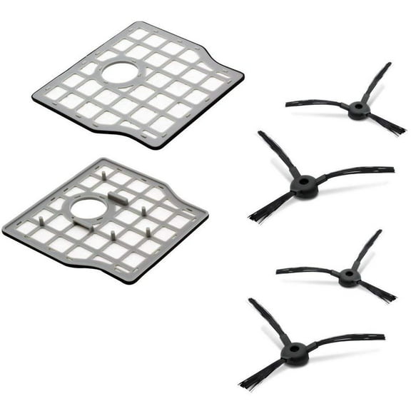 PureClean - 4 Replacement Rotating Side Brushes and 2 Replacement HEPA Filters - Robot Vacuum Cleaner Parts and Accessory Kit Compatible Only With PUCRC99 - PRTPUCRC9910